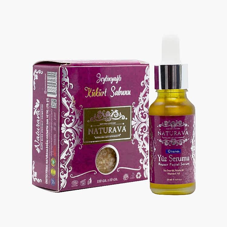 1055 Onarıcı Yüz Serumu + Kükürt Sabunu 2li Set