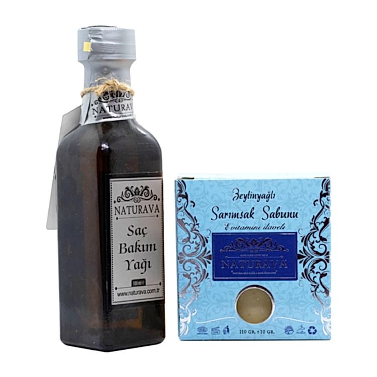 1064 Naturava Doğal Saç Bakım Yağı Sarısmak Sabunu İkili Set