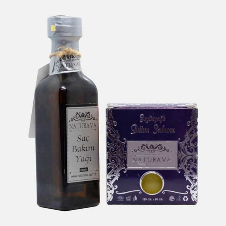 1067 Naturava Doğal Saç Bakım Yağı Bıttım Sabunu İkili Set	