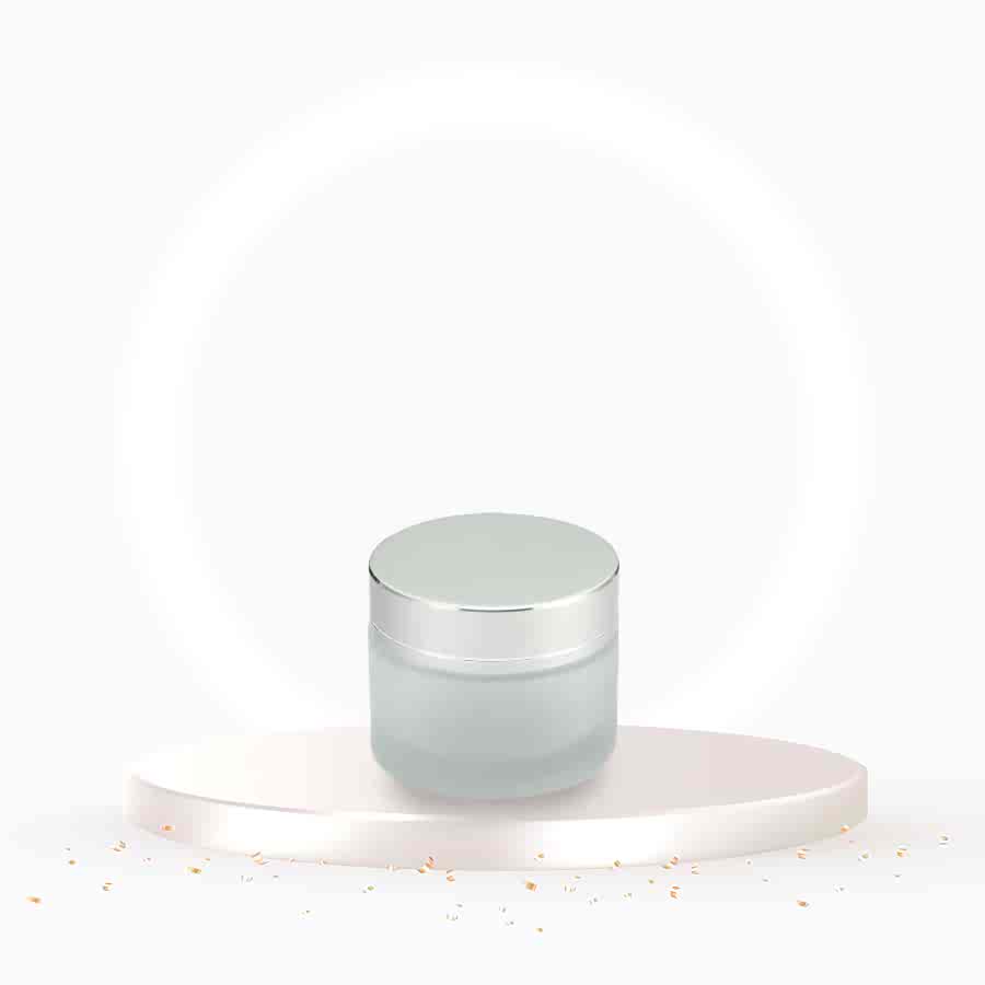 50 CC Cam Buzlu Krem Kavanozu Yaldızlı Kapaklı